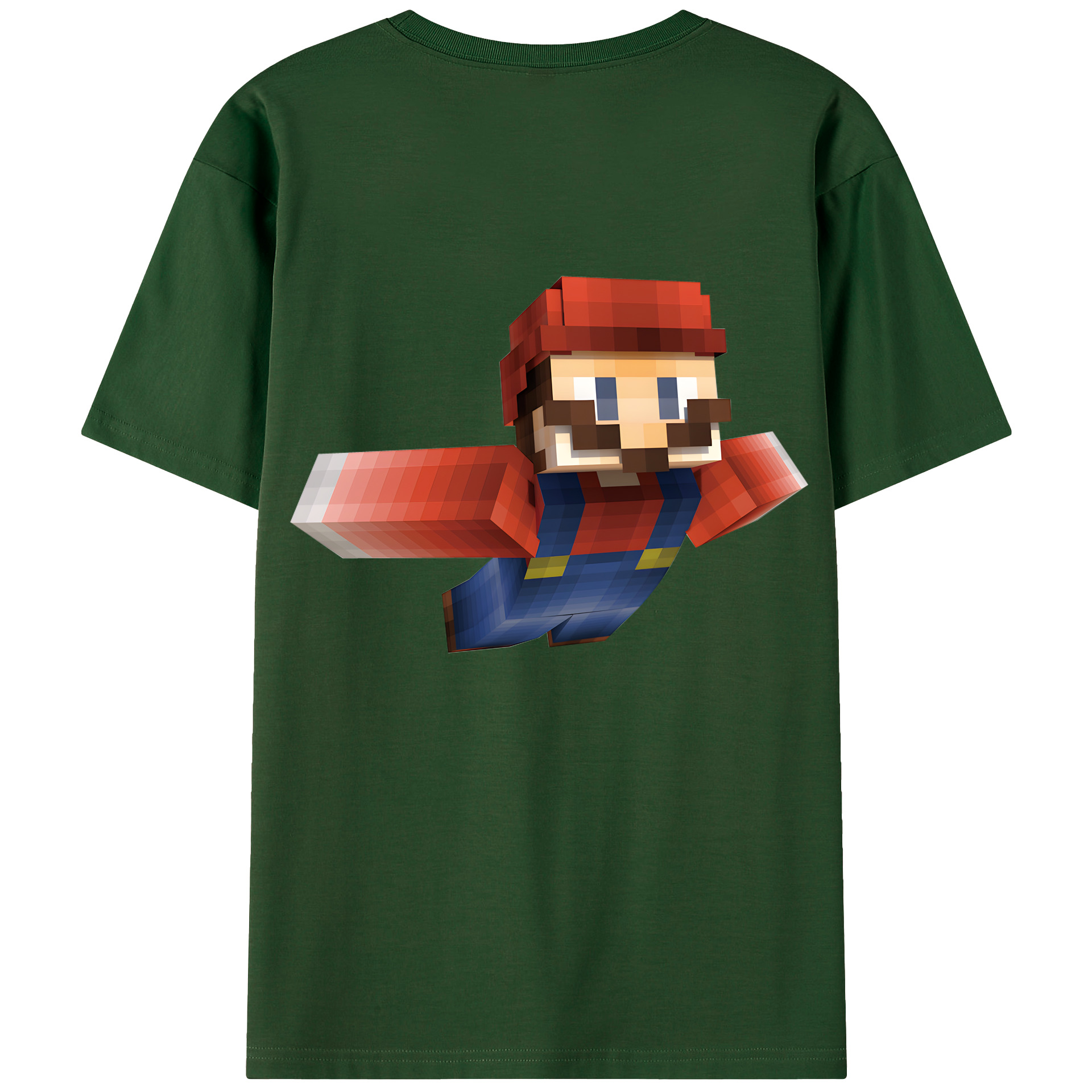 （画像用） マインクラフト ブロックの世界 Minecraft MC Block world 綿100％半袖Tシャツ（背面プリント）